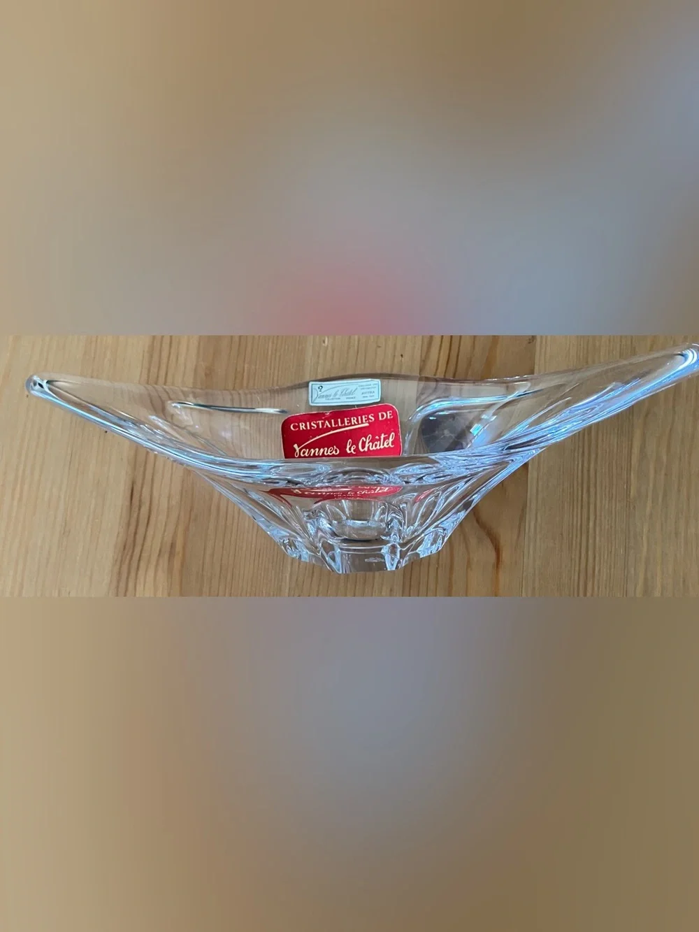 EUC Vintage Cristalleries de Vannes le Châtel France Clear Crystal Bowl